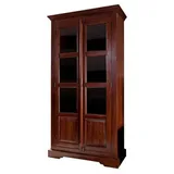 Massivmoebel24 Vitrine Akazie 98 x 46 x 191 cm Braun