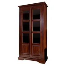 Massivmoebel24 Vitrine Akazie 98 x 46 x 191 cm Braun