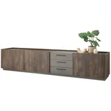 furn.design TV-Lowboard Eiche grau XXL TV Unterteil mit Soft-Close 240 cm Wohnzimmer, Wohnwände, Lowboards, Lowboards stehend