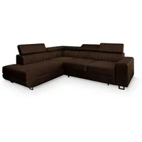 masseno Ecksofa Nola Velours 4-Sitzer Braun