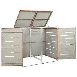 vidaXL Mülltonnenbox 138 x 77,5 x 113 cm edelstahl