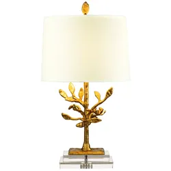 Audubon Park Tischlampe mit 1 Licht, Antik-Gold mit cremefarbenem Schirm