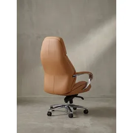 KADIMA DESIGN Chefsessel Echtleder Caramel