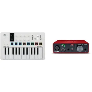 Arturia - MiniLab 3 - Universal-MIDI-Controller für Musikproduktion, mit All-in-One-Softwarepaket & Focusrite Scarlett Solo 3. Gen USB-Audio-Interface-Bundle für Gitarristen