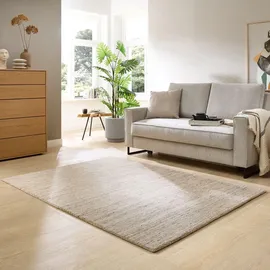 THEKO Handgewebter Teppich Pure, im modernen Uni-Design 125 natural beige 250x300 cm