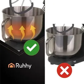 ruhhy 25726 Küchenmaschine 6,2 l, 2000 W, mit Heizfunktion, schwarz