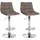 CLP Barhocker Jerry 2er Set 360° drehbar höhenverstellbar Stoff Taupe