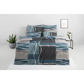 OTTO home Kelian Linon blau 200 x 200 cm + 2x 80 x 80 cm