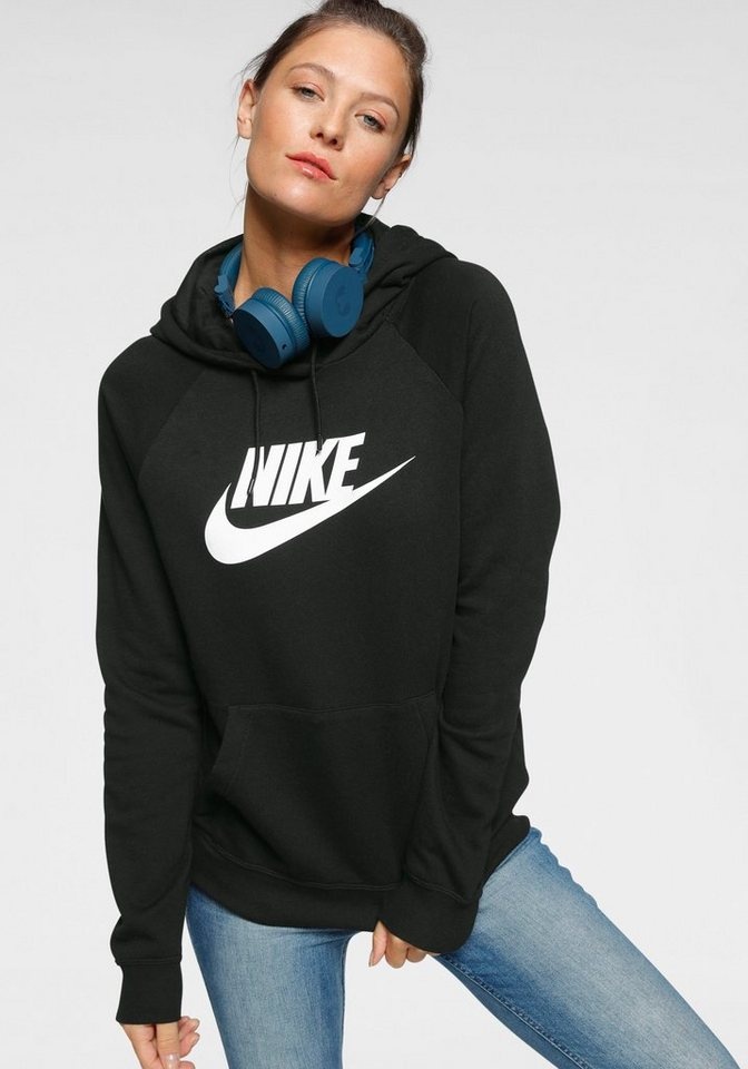 Nike Sportswear Kapuzensweatshirt ESSENTIAL WOMENS FLEECE PULLOVER HOODIE schwarz XS (32/34)