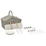Beliani Picknickkorb CANELE in Grau - (W) 36 x (H) 35 x (L) 26 cm | Gr.: onesize