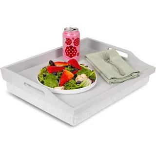 Rossie Home Betttablett aus Holz, mit abnehmbarem Kissen, Serviertablett, für Laptops bis zu 39,6 cm (15,6 Zoll), Stil Nr. 76105