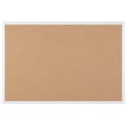 Bi-Office Antibakterielle Korktafel mit weiß lackiertem Aluminiumrahmen 90x60cm