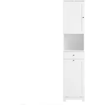 SoBuy Badezimmerschrank mit Wäschekorb 40 x 180 x 38 cm Weiß