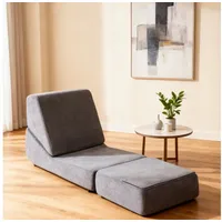 REDOM Sofa kleines Schlafsofa klappbar, Umwandelbare Bodensofa Couch mit Schaumstoff, 3-fach faltbare Matratze, Loungesofa, geeignet für Wohnzimmer, Schlafzimmer und kleine Räume grau