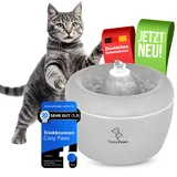 Cozy Paws Katzenbrunnen aus Keramik Trinkbrunnen für Katzen und kleine Hunde mit leiser Pumpe und Aktivkohlefilter Wasserspender für erhöhte Wasseraufnahme
