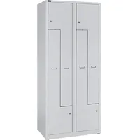 BISLEY LIGHT Z-Spind lichtgrau GL08Z245, 4 Schließfächer 80,0 x 50,0 x 185,0 cm