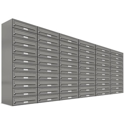 AL Briefkastensysteme Wandbriefkasten 60er Premium Briefkasten Aluminiumgrau RAL Farbe 9007 für Außen Wand grau