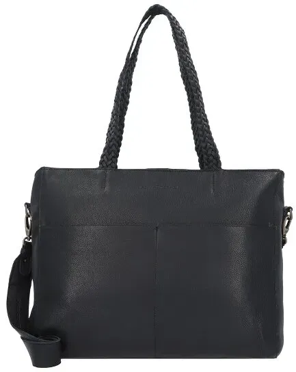 Cowboysbag Oily Cow Bushton Schultertasche Leder 40 cm  grau