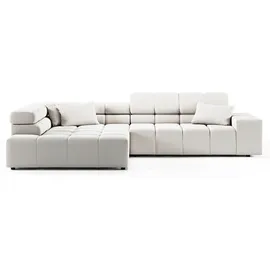 INOSIGN Ecksofa »Ancona incl. Kopfteilverstellung, Breite 319cm, L-Form«, wahlweise motorische Sitztiefenverstellung, auch in Cord + Easy Care, grau