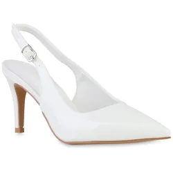 Damen Slingpumps in Weiss Lack