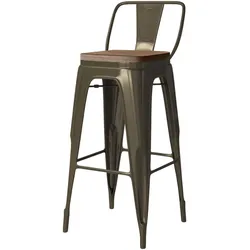 2er-Set Tolix Barhocker | Rost Matt | Metall | Industrial Barstuhl, Industrie Barhocker