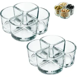 Kadax - Glasschälchen, Snackschalen aus Transparentem Glas, 8x120ml