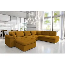 Mirjan24 Ecksofa Niko Bis Cord, Polsterecke mit Bettkasten und Schlaffunktion, Sofa, Polstergarnitur (Farbe: Poso 1, Seite: Links) - Braun