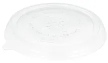 Greenbox Schalendeckel, rPET, transparent, Ø 15 cm, Umweltfreundliche Einwegdeckel mit Aufdruck, 1 Packung = 50 Stück