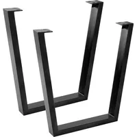 Sam Tischgestell 2er Set Roheisen lackiert 70x10x74 cm schwarz V-Gestell