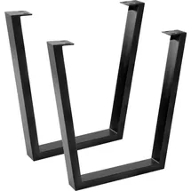 Sam Tischgestell 2er Set Roheisen lackiert 70x10x74 cm schwarz V-Gestell