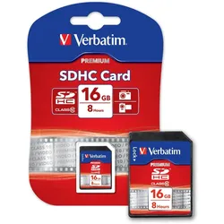 Verbatim Speicherkarte SD HC 16GB Class 10 Packung mit 10 Stück