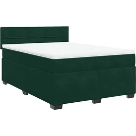 vidaXL Boxspringbett 140 x 200 cm Dunkelgrün