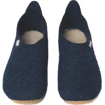 Living Kitzbühel Woll-Hausschuhe "Gipfelkreuz" in Dunkelblau - blau, 42