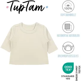 TupTam Baby Jungen Langarmshirt 5er Set, Farbe: Blau_Weiß_Beige, Größe: 50 - 50