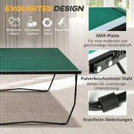 sportnow Tischtennisplatte Klappbar Grün