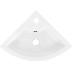 LuxeBath Keramik Eck- Waschbecken Waschtisch Handwaschbecken mit Überlauf 460x330x130 mm