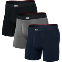 SAXX Underwear Herren Vibe Xtra Fly 3er Pack Boxer (Größe M, schwarz)
