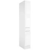 P & B Apothekerschrank, Weiß, Weiß Hochglanz, Holzwerkstoff, 2 Fächer, seitenverkehrt montierbar, einzeln stellbar, 30x211x57 cm, individuelle Inneneinteilung, Küchen, Küchenmöbel, Küchenschränke, Apothekerschränke