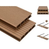 vidaXL WPC Terrassendielen mit Zubehör 15 m2 4 m teak