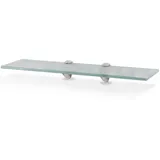 Tolletour - Glasregal Wandregale mit Halterung Glasboden Badregal Bad Ablage Glasablage Regal Glas Badablage Glasscheibe Halterung Regale Milchglas
