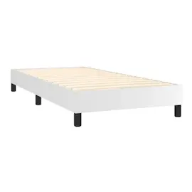 vidaXL Boxspringbett mit Matratze & LED Weiß 90x190 cm Kunstleder