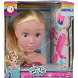 Simba Steffi Love Girls Frisierkopf, mit Haarstyling Zubehör, 10 Teile, 9cm, ab 5 Jahre