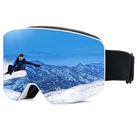 götäzer Skibrille Zylindrische Gläser für Skibrillen, Bergsteigerbrillen, Ski- und Snowboardbrille, Blendschutz, Anti-Fog, UV-Schutz Skibrille blau