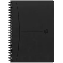 Hamelin Oxford Spiralbuch Signature A5, 5mm kariert, mit flexiblem Cover, 80 Blatt, Optik Paper®, SCRIBZEE® kompatibel, schwarz