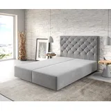 DeLife Boxspringgestell Dream-Great 140x200 cm Mikrofaser Grau, Bettgestelle