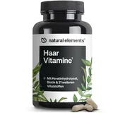 Natural Elements Haar Vitamine – 180 Kapseln mit Keratinhydrolysat, Biotin, Selen, Zink, – mehr 105 g