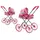 LeanToys Puppenwagen große Räder faltbar rosa Muster