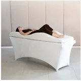 STM Company Massageliege Wellen-Matratze (Curved Lash Topper) mit Memory Schaum (180x60 cm / 190x70 cm, Mit Veloursbezug), ohne Kosmetikliege, ideal für Wimpernverlängerungen, PMU weiß 190x70 cm