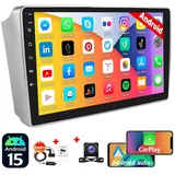 ESSGOO DAB Für Toyota Avensis T25 2002-2008 9" Android 15 Carplay GPS Navi Autoradio (4+64GB(optional), DAB+ (optional), AM, FM, RDS, Carplay Android Auto Bluetooth EQ USB GPS Navi WIFI Touchscreen) silberfarben