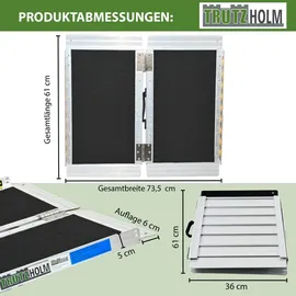 Trutzholm Alu Rollstuhlrampe 61 cm Traglast 272 kg klappbar Antirutsch schwarz/grau